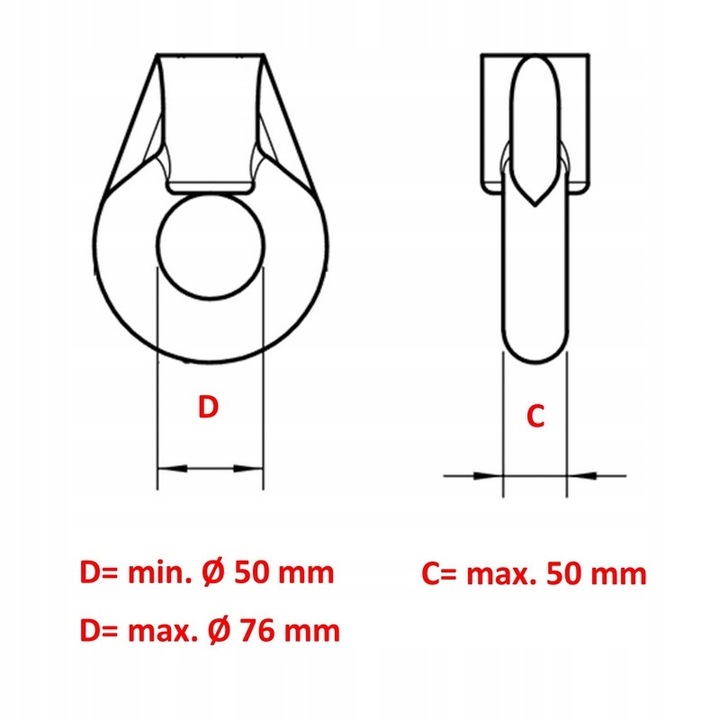 GANCHO GANCHO DE REMOLQUE KULOWY SZCZEKOWY DISTANCIA 85X45MM PARA TOYOTA TUNDRA 3 