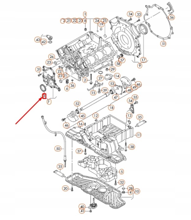 MASTIC D'ÉTANCHÉITÉ ARBRE VILEBREQUIN MOTEUR AUDI A4 B7 079103051D