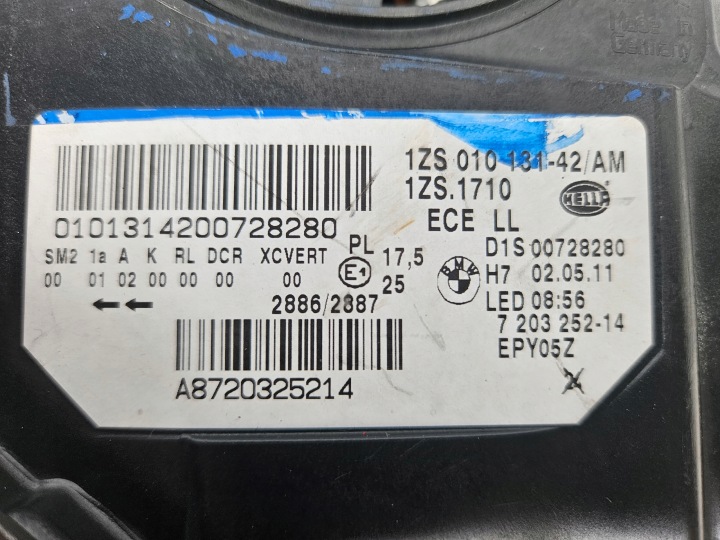 BMW 5 F10 F11 PHARE DROITE BI-XENON 7203252