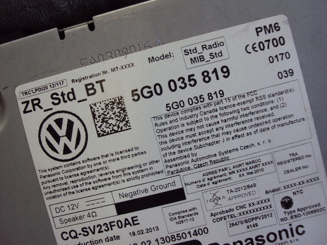 LECTEUR DE CARTE MMI NAVIGATION VW GOLF VII