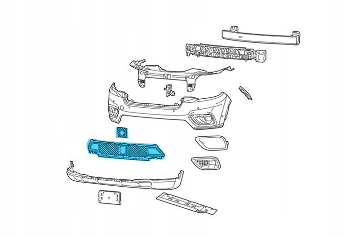 REJILLA REJILLA DE RADIADOR DEFLECTOR PARTE INFERIOR DE PARAGOLPES PARA RADAR JEEP CHEROKEE KL 2019 - 