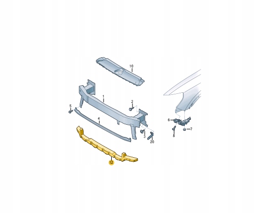 AUDI Q3 F3 PARE-CHOCS AVANT AVEC PIANKI ABSORBUJACEJ COUP 83F807550