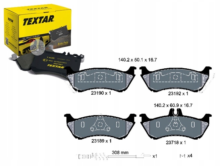 PADS BRAKE MERCEDES REAR W163 ML 98- TEXTAR photo 1 - milautoparts-fr.ukrlive.com