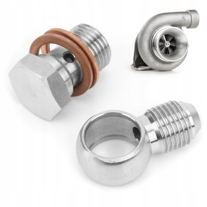 KIT TURBO BANJO BOLT 16MM VERS 6AN POUR GARRETT TB03 T3 TURBO 315 02101 026