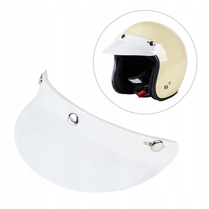 VINTAGE SNAP CASQUE MOTOCYCLETTE VISOR PEAK UV SUNSHIELD PROTECTOR WHITE2