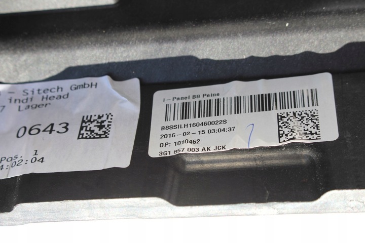 VW PASSAT B8 ARTEON CONSOLE 3G1857003AK TABLEAU DE BORD COCKPIT TABLEAU DE BORD 3G1