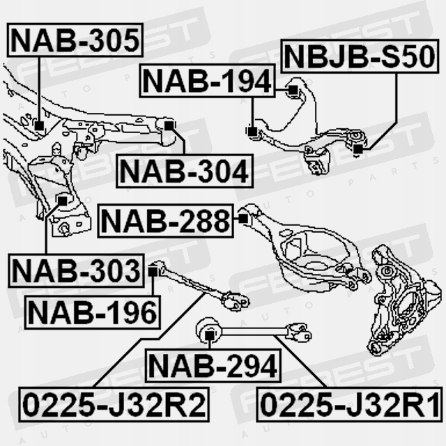 BUSHING REAR BEAM FEBEST NAB-305 photo 4 - milautoparts-fr.ukrlive.com