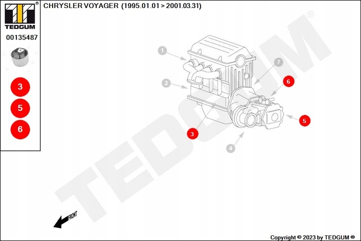 BOLSA MOTOR CHRYSLER VOYAGER 00135487 TED-GUM 