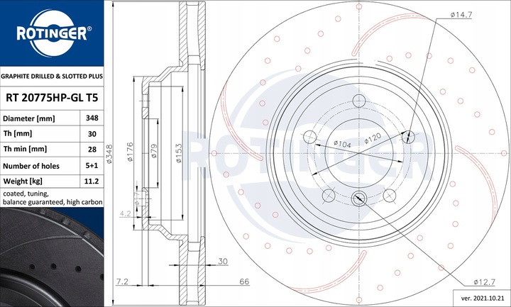 DISCOS ROTINGER RT 20775HP-GL T5 