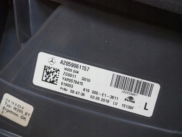 PHARE GAUCHE ARRIÈRE LED MERCEDES W205 A2059061157