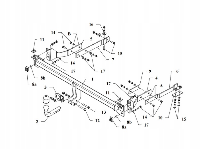 BARRA DE REMOLQUE GANCHO DE REMOLQUE D04 PARA MERCEDES 190 W201 1988-1993 