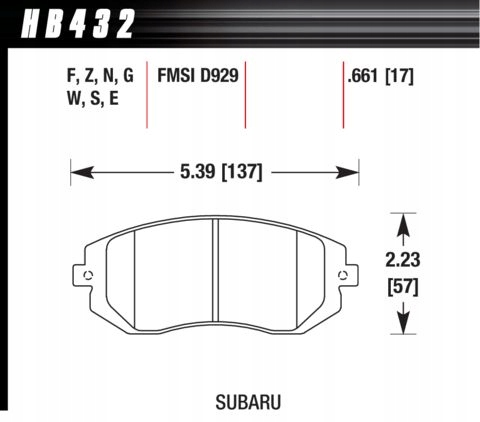 HB432B.661 HPS 5.0 HAWK ZAPATAS SUBARU OUTBACK LEGACY IMPREZA PARTE DELANTERA 