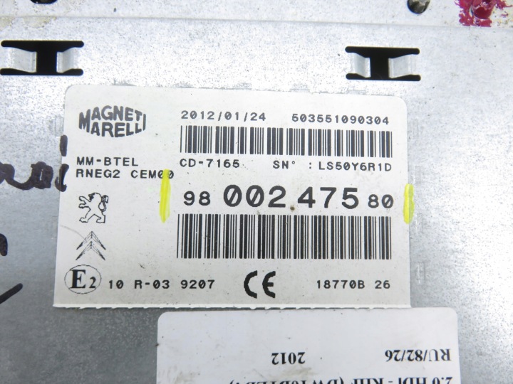 RADIO PEUGEOT 508 I 9800247580