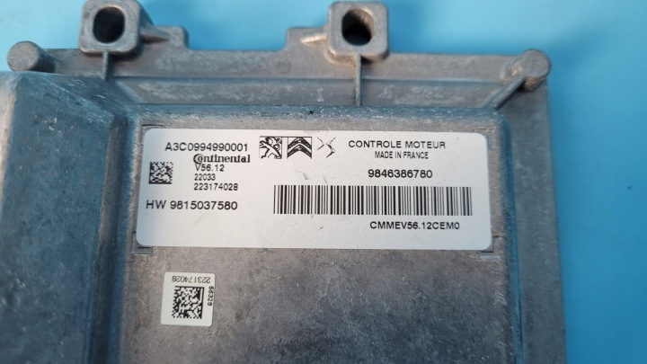 OPEL CORSA F 1.2 22R CONTRÔLEUR ORDINATEUR MOTEUR 9846386780