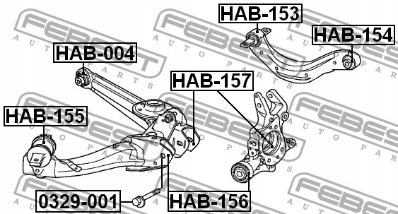 MANCHON BRAS DE SUSPENSION ROULEMENT FEBEST HAB-155
