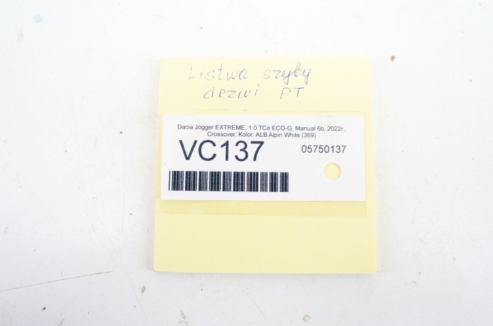 VC137+ DACIA JOGGER MOULURE VITRES PORTES RACLOIR DROIT ARRIÈRE ENSEMBLE 2PCS