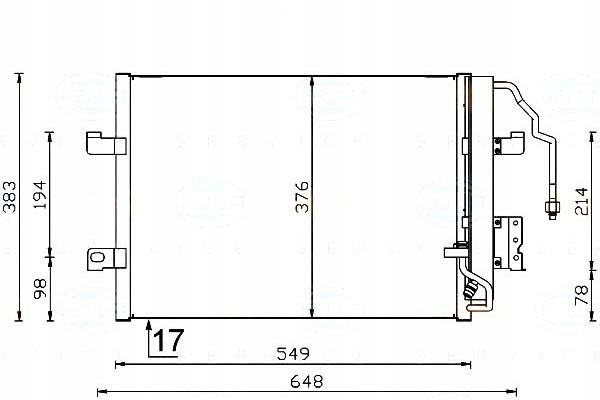 BRH/8FC 351 301-364/ZAPS BEHR HELLA CONDENSADOR DE ACONDICIONADOR MERCEDES W168 A- 