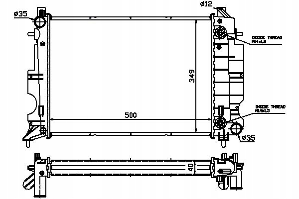 RADUADOR DEL MOTOR NISSENS 190270N 2002701 311004 S 