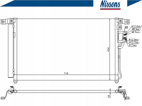 CONDENSADOR RADUADOR DE ACONDICIONADOR [NISSENS] 