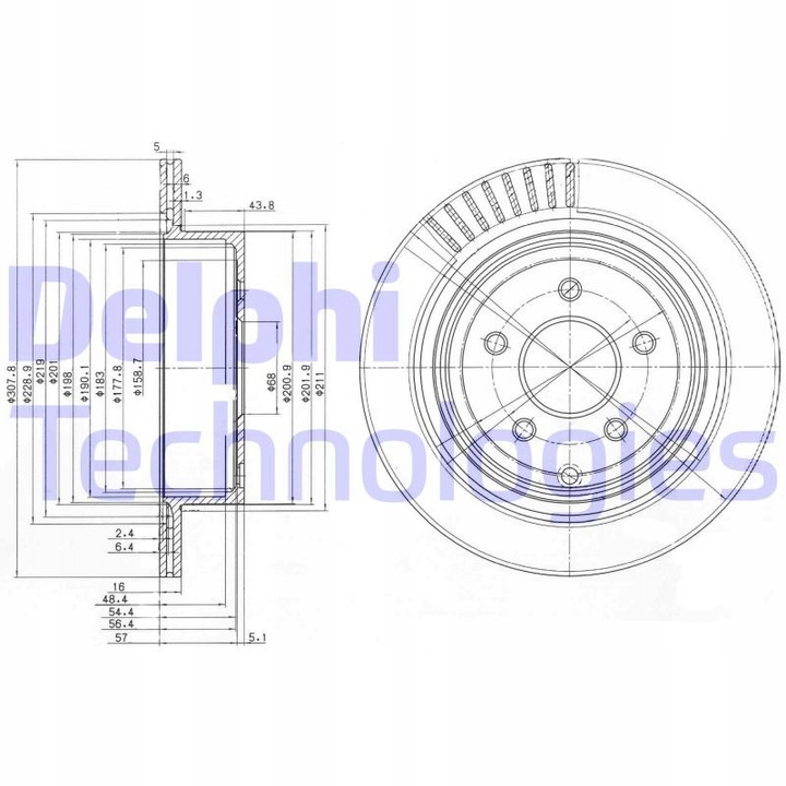 DISC HAM.BMW/NISSAN TYL. DELPHI BG4041 DISC BRAKE 