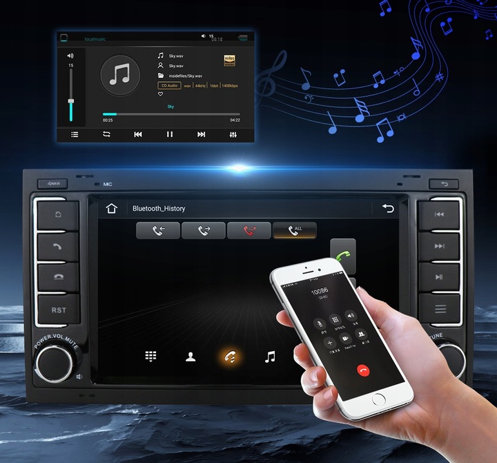 RADIO DIN ANDROID VW TRANSPORTER TOUAREG 2004-2011 