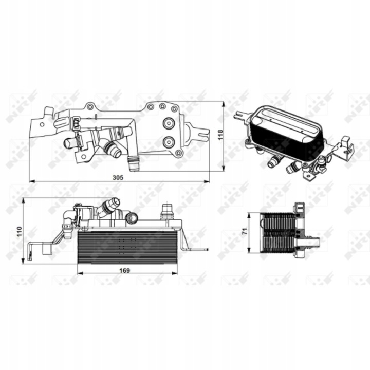 RADIATEUR HUILES AVEC CHÂSSIS FILTRE HUILES 31749 NRF