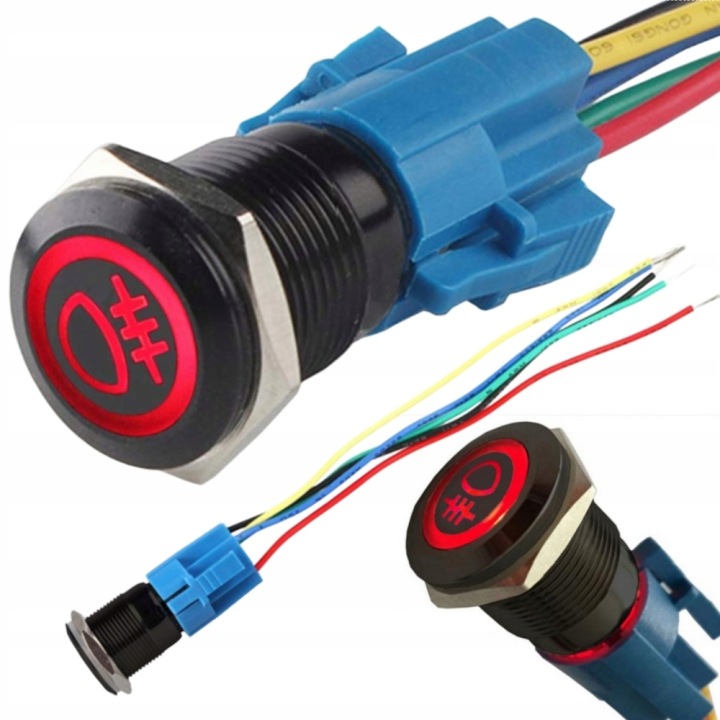 COMMUTATEUR AVANT FEUX LED ANTIBUÉE UNIVERSEL BISTABILNY 16MM