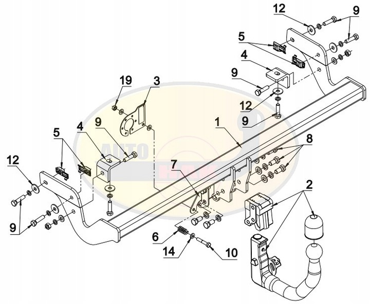 BARRA DE REMOLQUE GANCHO DE REMOLQUE + MÓDULO OPEL CORSA F 2019- 