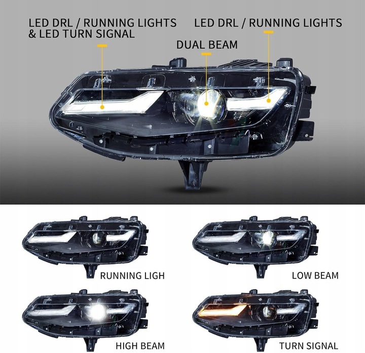 CHEVROLET CAMARO 2019-2024 FARO FAROS PARTE DELANTERA COMPLETO DIODO LUMINOSO LED VLAND JUEGO 