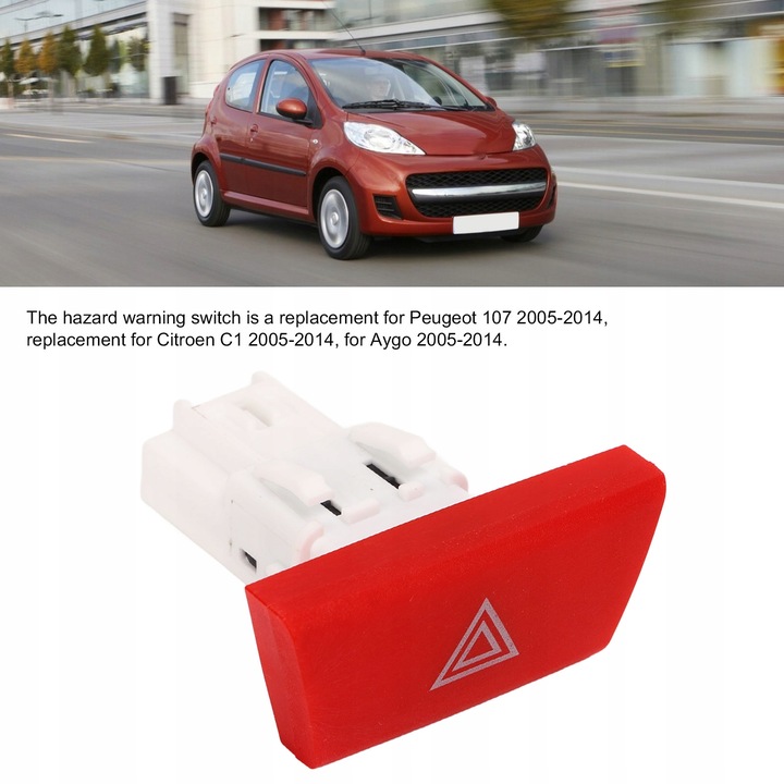 CONMUTADOR BOTÓN DE EMERGENCIA PARA CITROEN C1 