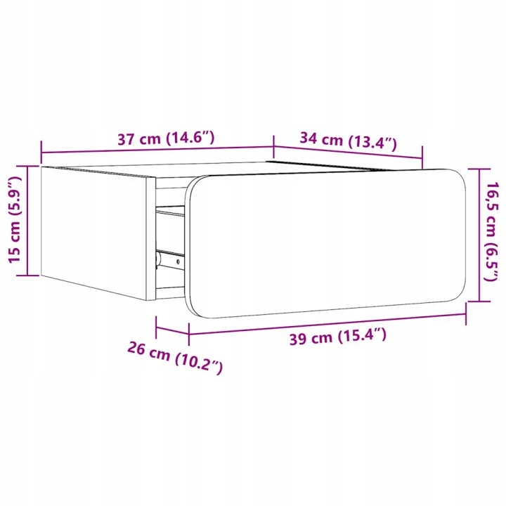 TABLE NOCTURNE WOSKOWY MARRON 39 X 34 X 16.5 CM LITE BOIS SOSNOWE