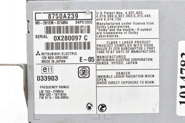 RADIO AUTORADIO MONITEUR NAVI TÉLÉPHONE 8750A239 MITSUBISHI ASX 1 I
