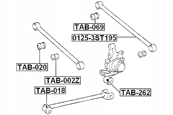 FEBEST BUSHING REAR DRIVE SHAFT WZDLUZNEGO TOYOTA COROLLA SED CP WG photo 2 - milautoparts-fr.ukrlive.com