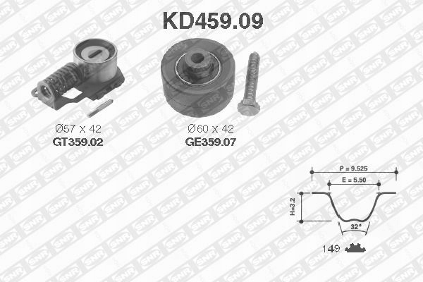 JUEGO CORREA DISTRIBUCIÓN SNR KD459.09 