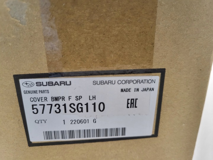 SUBARU FORESTER 12-18 NEUF OE GRILLE PARE-CHOCS GAUCHE AVANT BOUCHON
