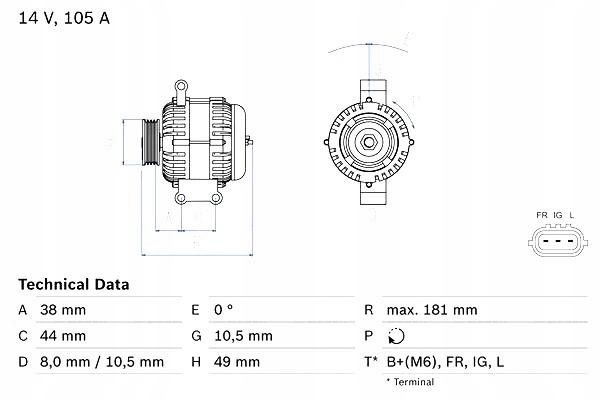 PRADNICA TROJFAZOWA MINI BMW MINI COOPER 06.2001 - 11.2006 COOPER 