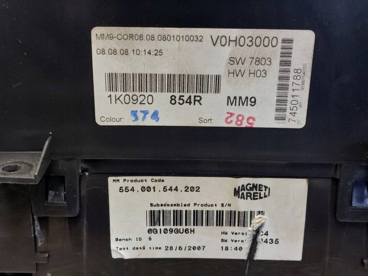 KIT DE DÉMARRAGE GOLF V 1.9 TDI 03G906021PL 3C8937049D 1K0959433CP