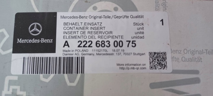 POIGNÉE SUR GODETS CUP HOLDER MERCEDES W217 W222 A2226830075
