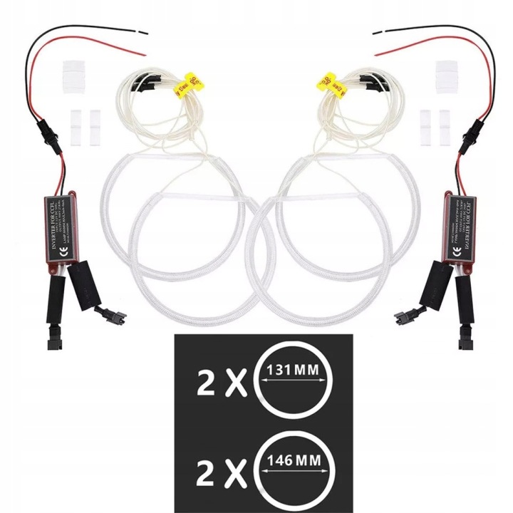 4 DIODES BMW E46 131 LED CCFL ROULEMENT EYE FEUX VERS CONDUITE DIURNE VERS 146MM