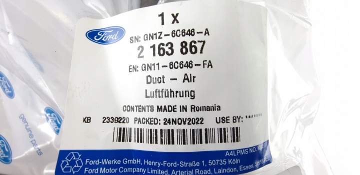 FIL TURBOCOMPRESSEURS ECOSPORT 17 FORD OE 2163867