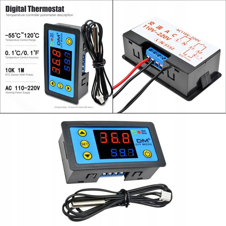 DIGITAL REGULADOR TEMPERATURA 220 V TERMOREGULADOR 