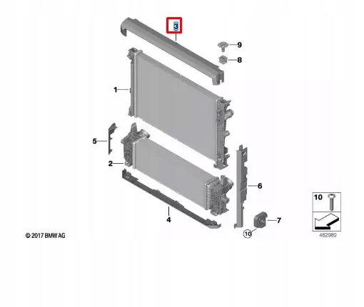 BMW X5 G05 SUPÉRIEURE PROTECTION RADIATEUR 17118589086 NEE