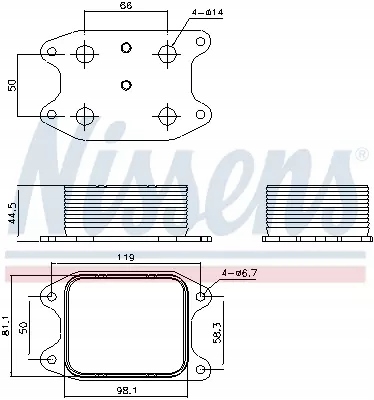 NISSENS RADUADOR DE ACONDICIONADOR 90810 