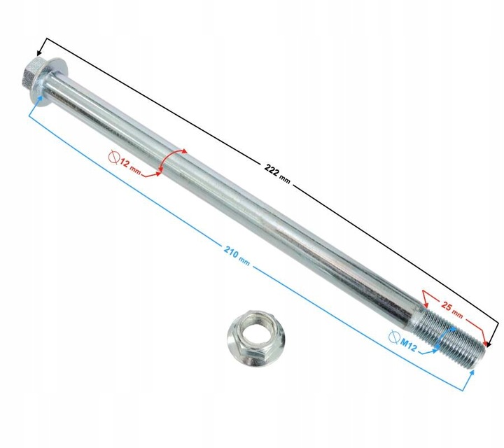 EJE OSKA RUEDAS PARTE DELANTERA BARTON SPRINT 2 22MMM M12 