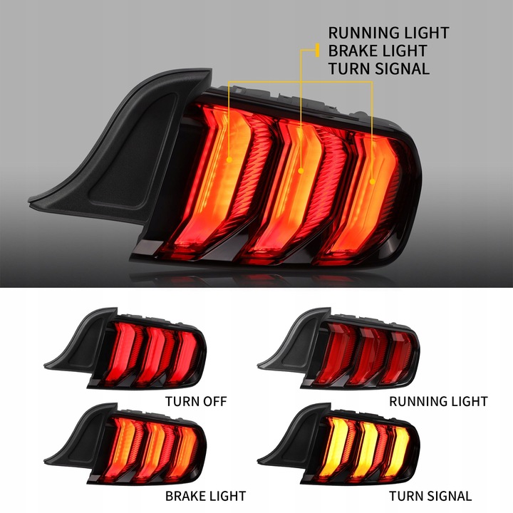 FORD MUSTANG 2015-20 LAMP LAMPS REAR LED VLAND EUROPE CZYSTE HOMOLOGATION 