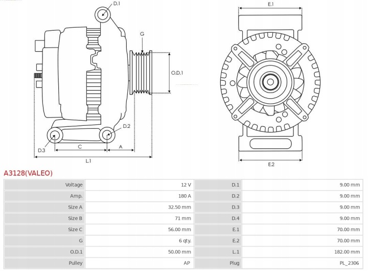 ALTERNATEUR AS-PL A3128(VALEO)