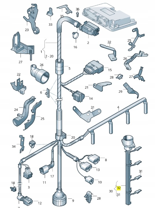 GUIDE KABLOWA VOLKSWAGEN GOLF CADDY BORA OE OE 038971803