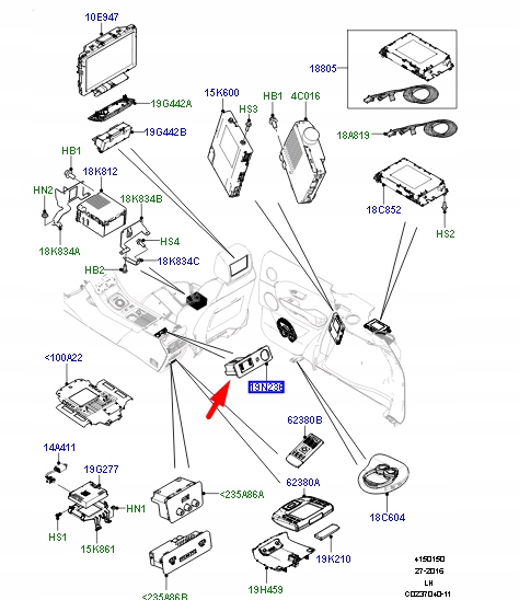 LAND ROVER RANGE ROVER EVOQUE L538 PRISE INTERFACE CARTES SD LR085516