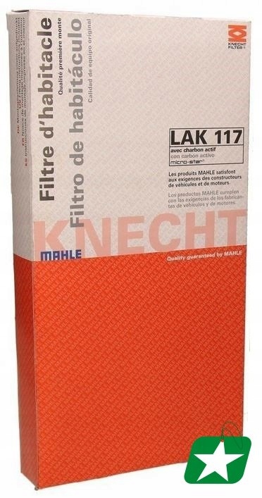 FILTRE PYLK CABINE KNECHT/MAHLE LA 117 FIAT KNECHT LA 117 FILTRE VENTILATION