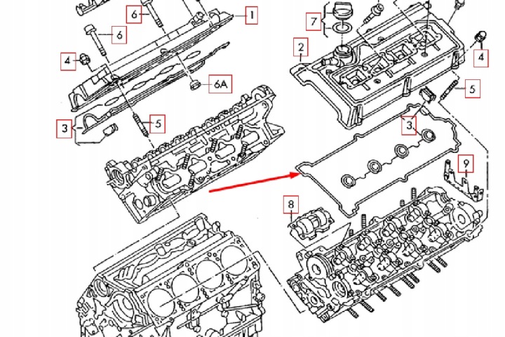 AUDI A8 D3 JOINT D'ÉTANCHÉITÉ COUVERCLES SOUPAPES MOTEUR 077198025A 3.7 ESSENCE